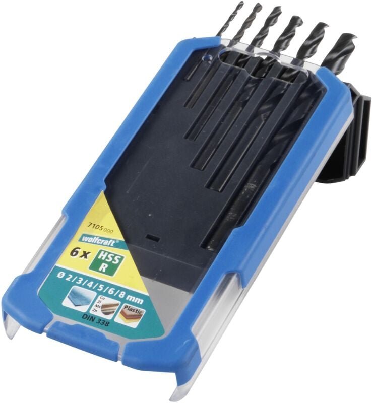 Wolfcraft - Metallbohrer-Set hss rollgewalzt ø 2 - 8 mm 6-teilig Rundschaft Bohrersets