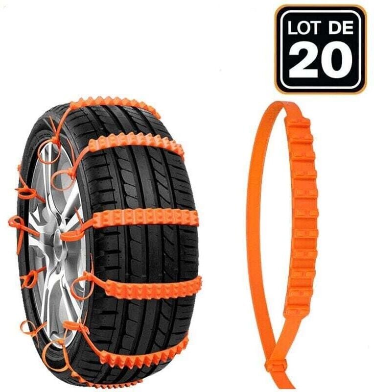 20 Chaîne à Neige Chaînes de Pneu de Voiture Chaînes de Traction Antidérapantes Voiture Pneus Sécurité Chaîne Anti-dérap...