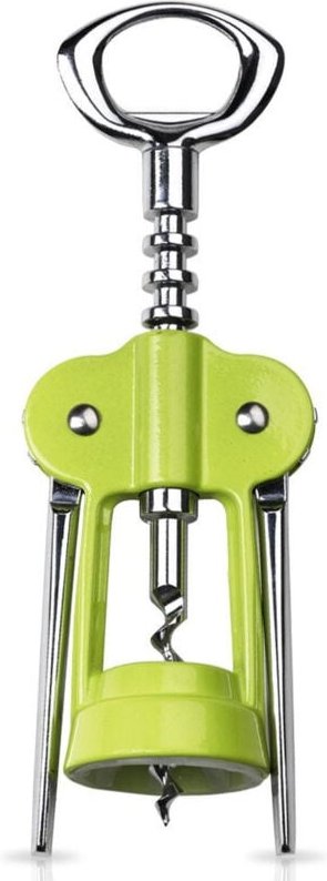 Green wine opener in metal and plastic - dishwasher safe