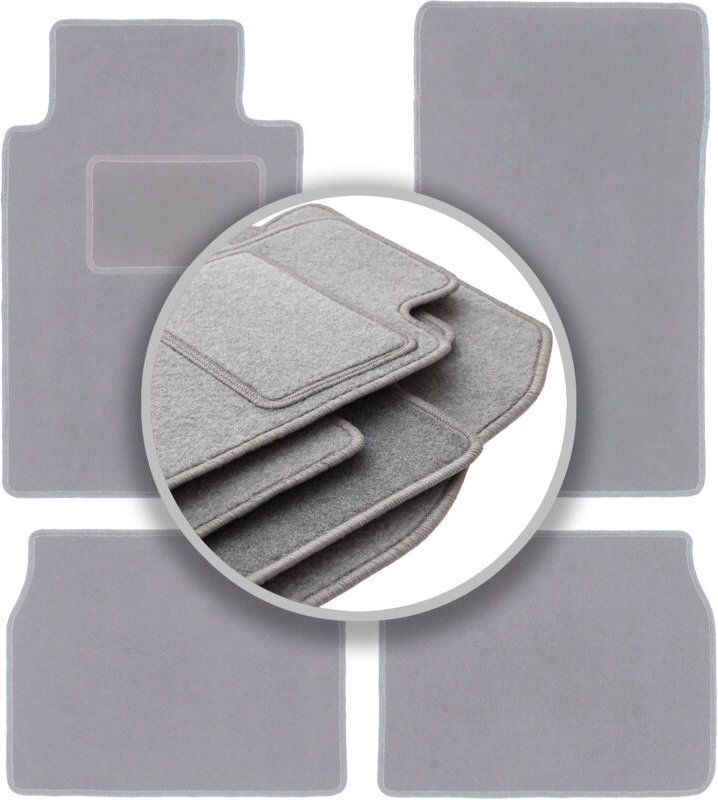 Graue Autofußmatten für: Mercedes E W124 Limousine, Kombi (1984-1997)