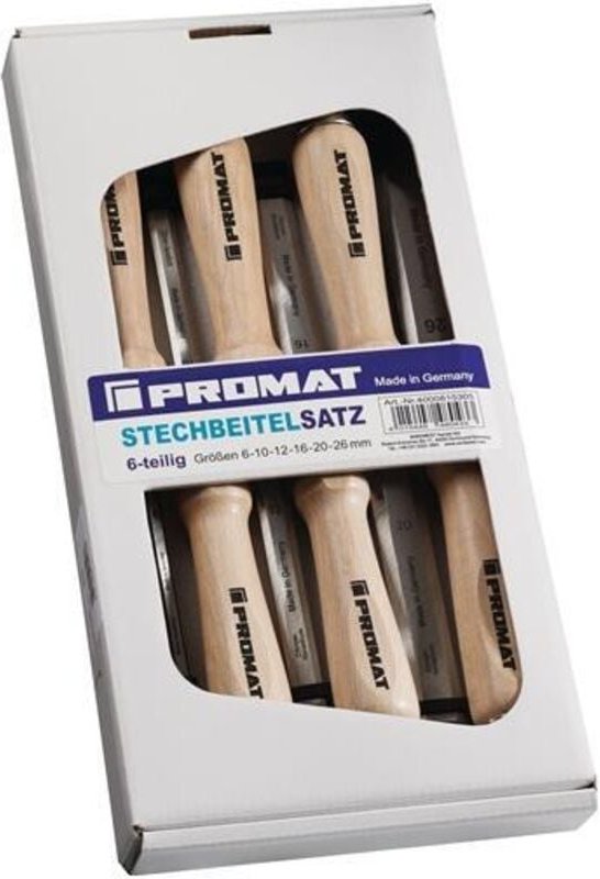 Nordwest Handel Ag - Promat Stechbeitel-Satz 6,10,12,16,20,26 mm Weißbuchenheft Ulmer Form 6-teilig