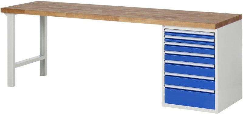 Werkbank 7517A1, B2500xT700xH890mm, 7x Schublade-TA - RAU