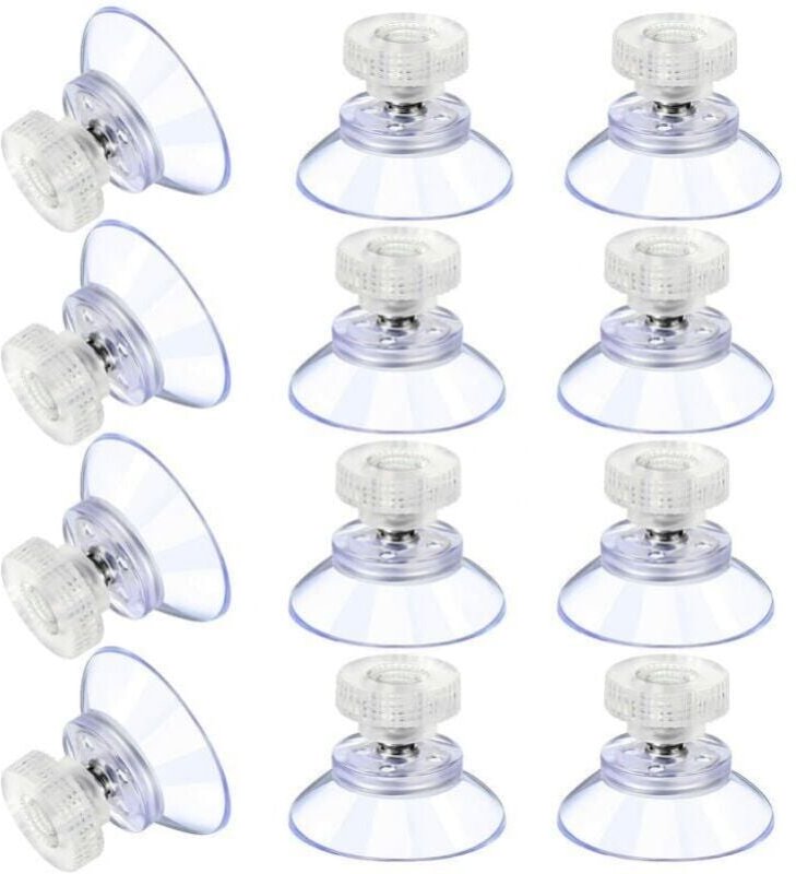 Thumbnail - 12 ventose grandi in plastica trasparente, ventose in gomma anticollisione, con dado in metallo, ventosa forte, ricambio...