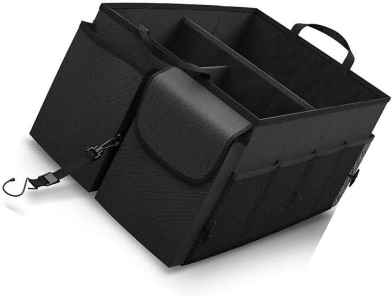 68 l faltbarer Kofferraum-Organizer mit mehreren Fächern und Sicherungsgurt für Camping, Limousine, SUV, LKW, Aufbewahru...