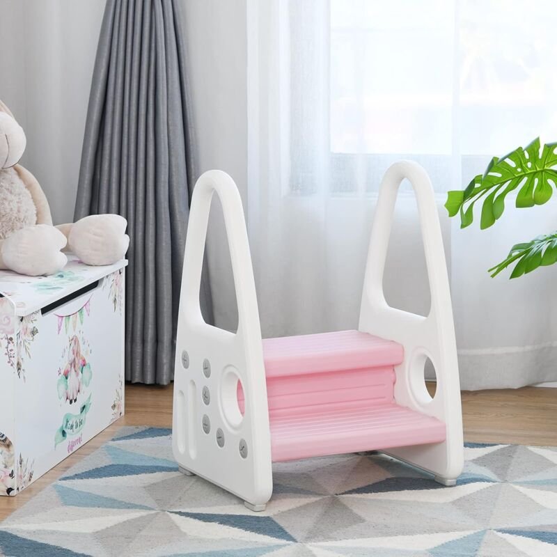 Costway - Kinder Tritthocker, 2 stufiger Trittschemel, Kinderschemel aus Kunststoff, Trittleiter perfekt für Kinderzimme...