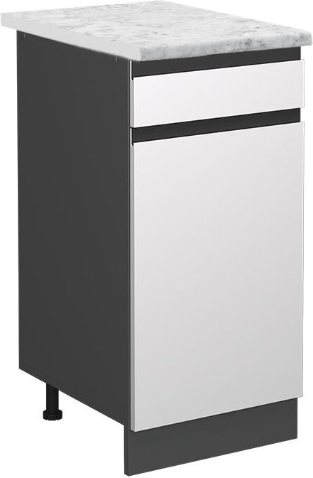 Vicco - Küchenunterschrank R-Line, Weiß, 40 cm ap Marmor