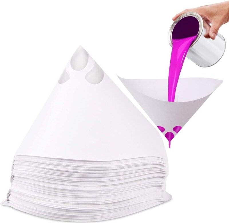 150 Stück Einweg-Farbsiebe aus Papierkegeln – 100 Maschenfilter für Autolack