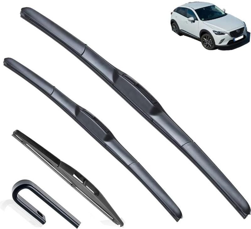 3-teiliges Wischerblatt-Set für vorne und hinten, kompatibel mit Mazda CX-3 CX3 2014–2023, Windschutzscheiben- und Fenst...