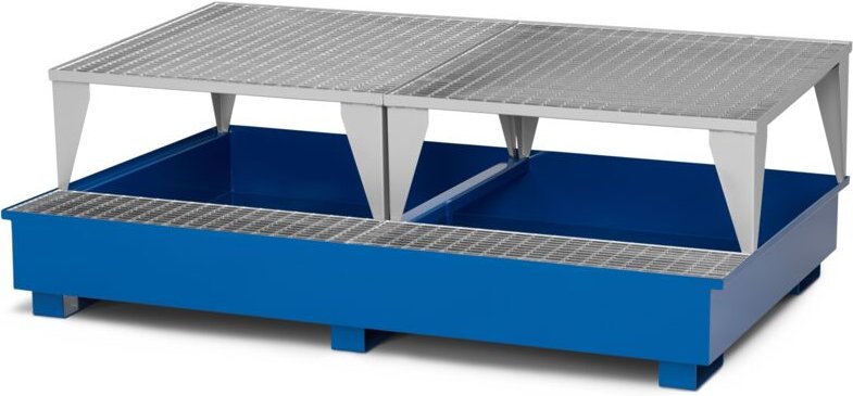 RR Industrietechnik Typ RTA-22 Auffangwannen für IBC aus Stahl mit Abfüllbereich RAL 5010 enzianblau