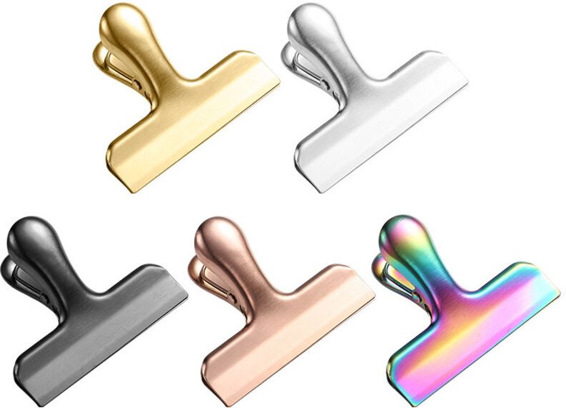 Lebensmittelbeutel-Clip, 5 Stück Edelstahl-Küchenclip, Lebensmittelbeutel-Verschlussclip für die Aufbewahrung zu Hause, ...