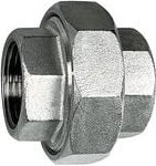 Lösb. Doppelgewindenippel, flach dichtend, g 1 1/2 i., es 1.4408 - Riegler