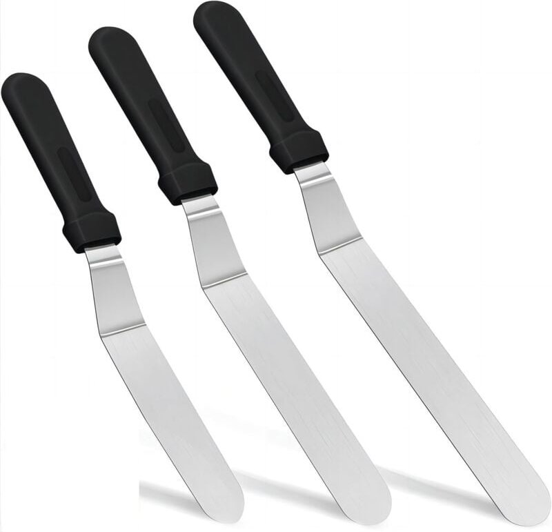 Bluedeer - Glasurspatel, Set mit 3 professionellen, abgewinkelten, versetzten Kuchenspateln mit 6 inch, 8 inch, 10 inch ...