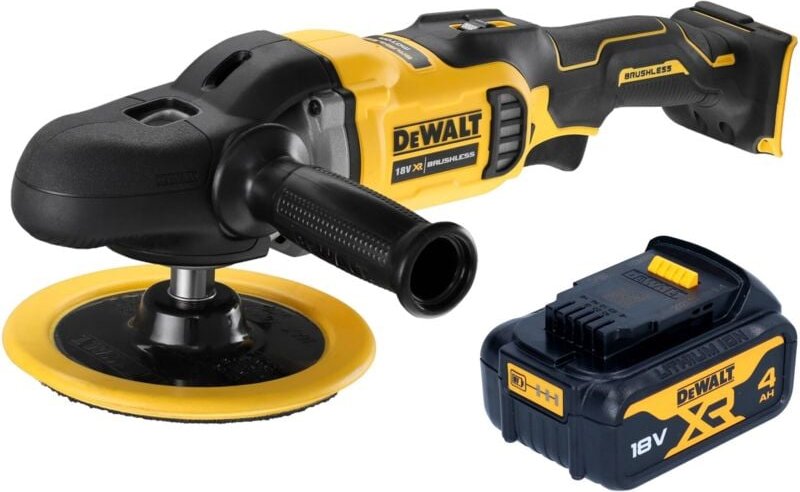 Dcm 849 n Akku Exzenter Poliermaschine 18 v 180 mm Brushless + 1x Akku 4,0 Ah - ohne Ladegerät - Dewalt