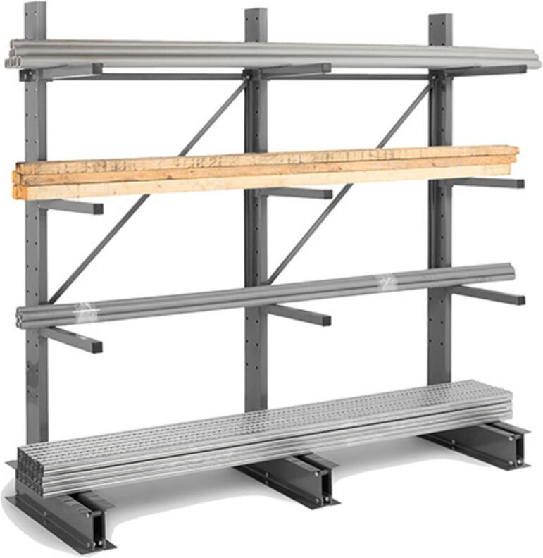 Kragarmregale 3 Ebenen - 1 Seite - Startmodul: 2000x1000x800mm - RAYCAN/3N/1C/80/D