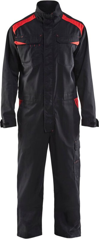 Industrie-Arbeitsanzug mit langen Ärmeln, Stretch 605418 - Schwarz/Rot 56