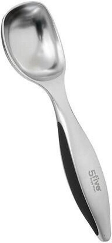 EISLÖFFEL, Edelstahl, mit Gummigriff, silber