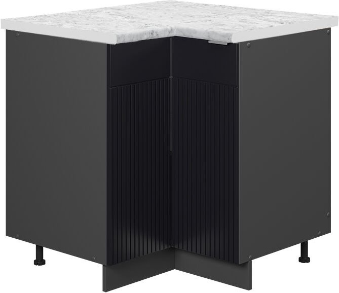 Vicco - Eckschrank Fame-Line, Schwarz gestreift, 80.5 cm , ap Marmor