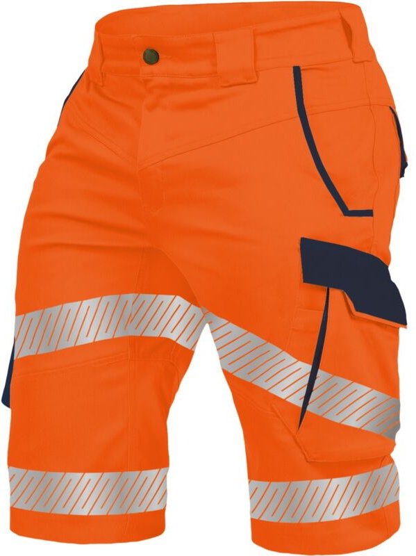 Vizwell - Warnschutz-Shorts Flex-HiVis VWT192 Gr. 46 leuchtorange/marine
