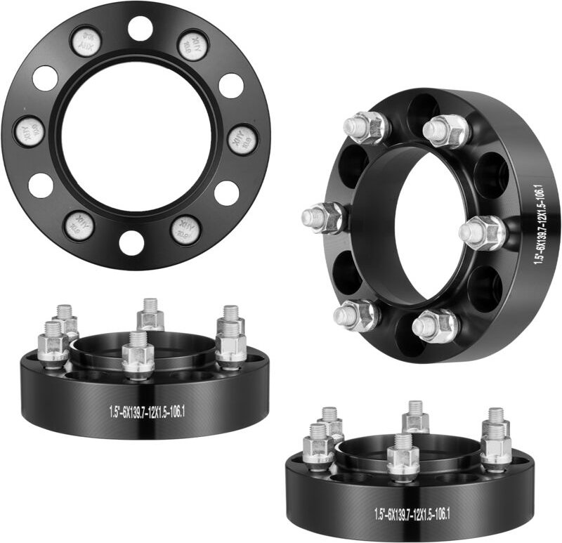 Spurverbreiterungen, 1,5 Zoll 6 x 5,5 Zoll Radadapter, 6 Radbolzen, geschmiedet, 106,1 mm Bohrung, nabenzentrische M12 x...