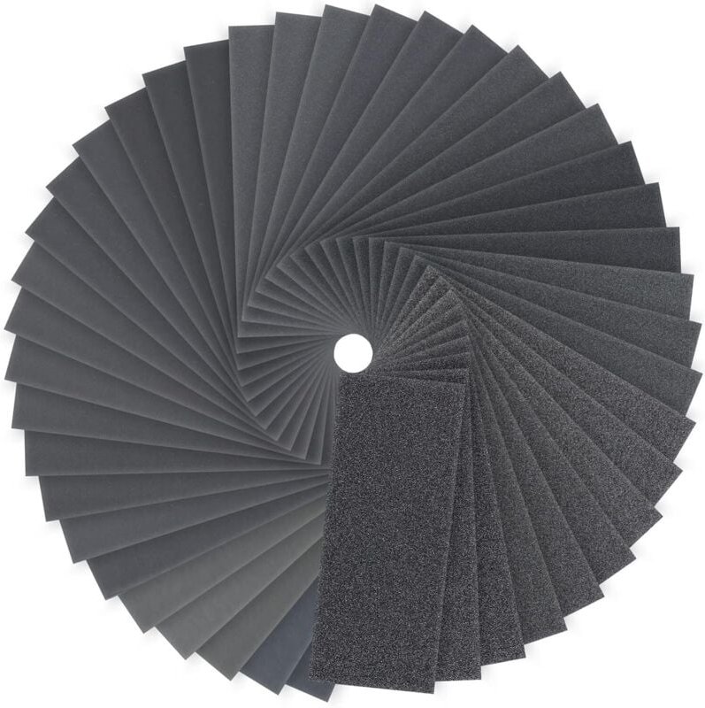 Schleifpapier, 120 bis 3000er Körnung Nass-/Trockenschleifpapier für Karosserie, Holz, Metall, 9 x 3,6 Schleifpapier (84...