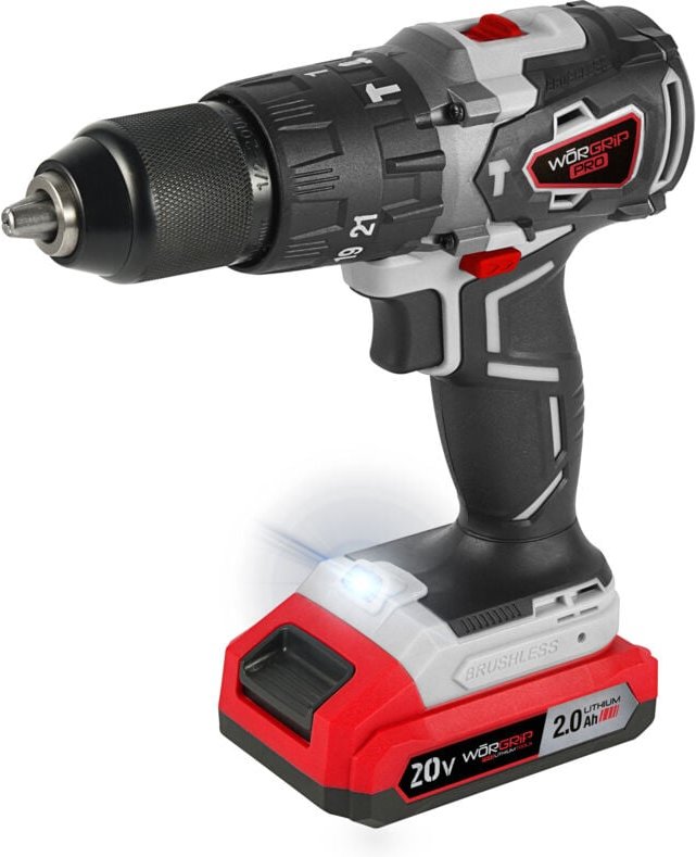 Worgrip bürstenloser Bohrhammer, 20 V, 1 Batterie 2,0 Ah