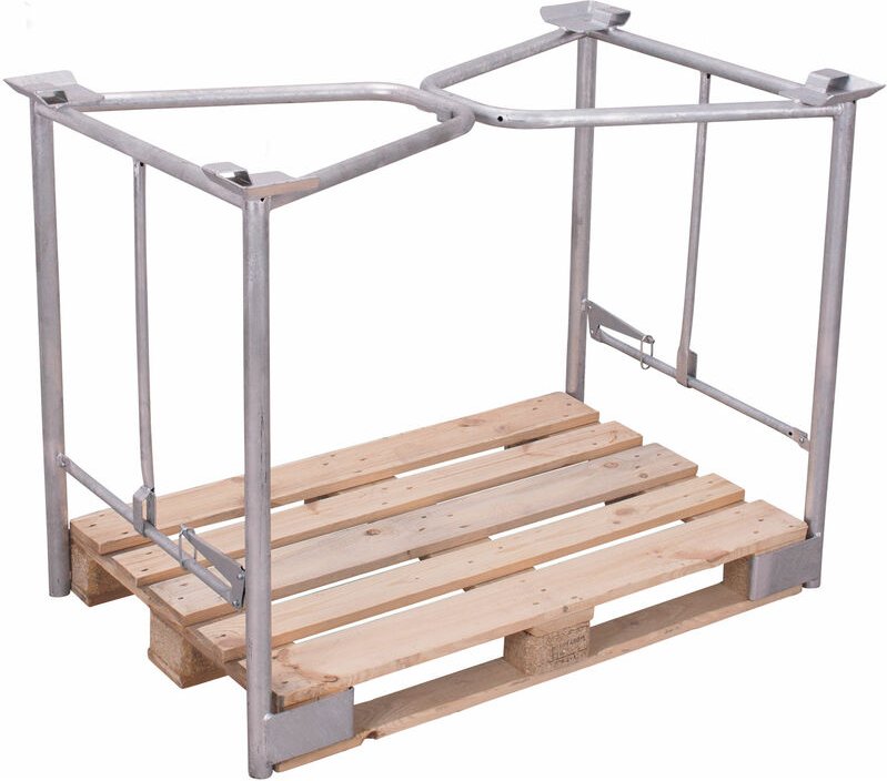 VARIOfit Palettenaufsatz Typ 65k mit Klemmvorrichtung aus verzinktem Stahl 1200x800mm Maße, 1000mm Höhe