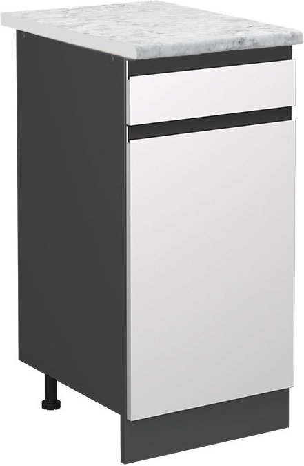 Vicco - Küchenunterschrank R-Line, Weiß, 40 cm ap Marmor