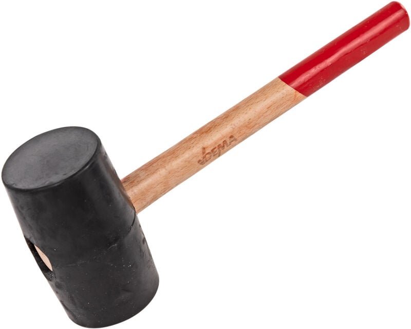 Thumbnail - Gummihammer mit Holzstiel ø 65 mm, schwarz