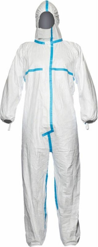Schutzoverall Typ 4/5/6 Tyvek 600 Plus, weiß, Unisex-Größe: l - Dupont