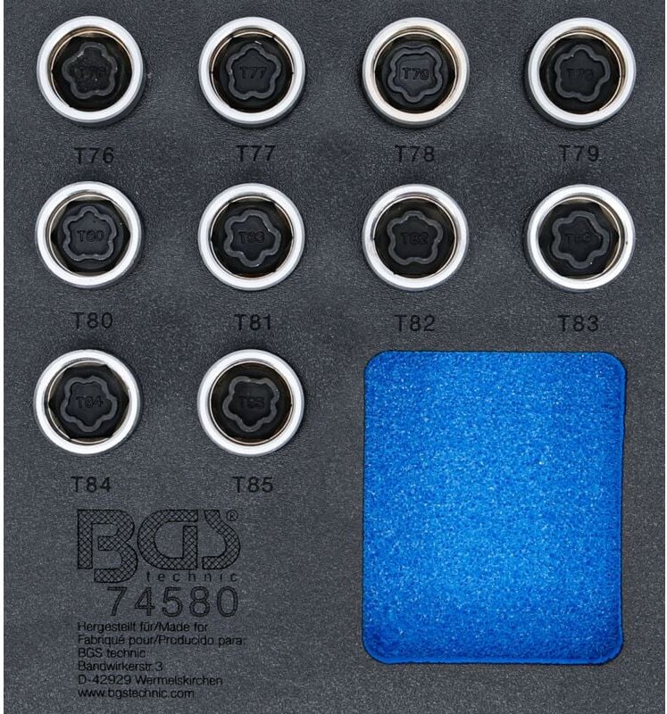 Thumbnail - Werkstattwageneinlage 1/6: Felgenschloss-Werkzeug-Satz für Tesla 10-tlg.