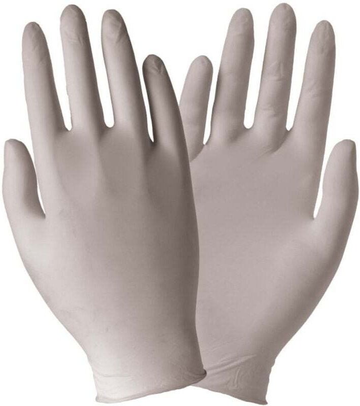 Thumbnail - YMYNY - 100er Set Einweghandschuhe aus Latex, gepudert, Größe M, Medium 7/7,5, Hautfarbe, Latex -