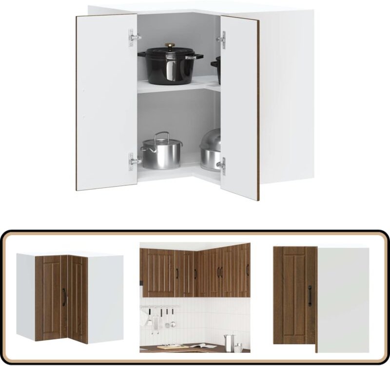 Küchen-Eckhängeschrank Lucca Braun Eichen-Optik Holzwerkstoff - Vidaxl