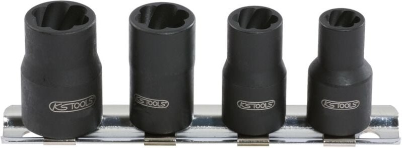 1/4' Spiral-Profil-Stecknuss-Satz, 4-tlg, 8-13mm