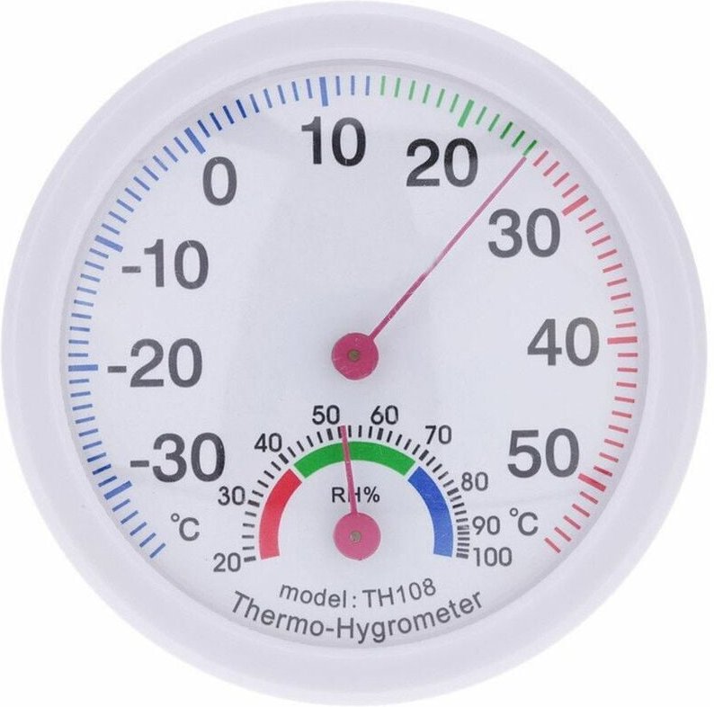 Indoor Outdoor Thermometer Temperatur Meter Hygrometer Feuchtigkeit Uhr Form Weiß
