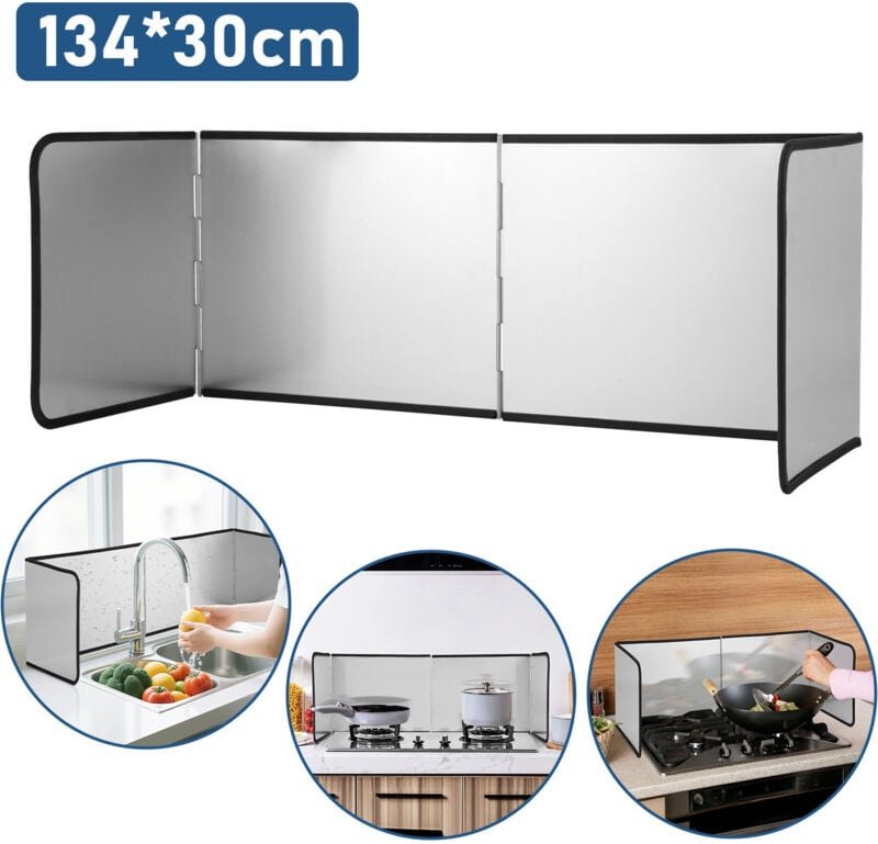 Swanew - spritzschutz herd Spritzschutz Faltwand, Küchenrückwand, Fettspritzschutz Küchen Spritzschutz-76x29x30cm