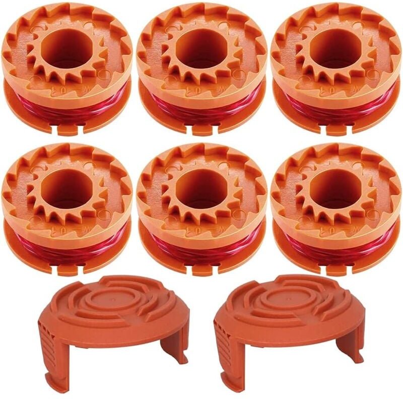 Fitags - 6-teiliges Universal-Rasentrimmerfaden, 1,65 mm x 3,05 m, Hochleistungs-Freischneider für Rasenmäher mit Bump-K...