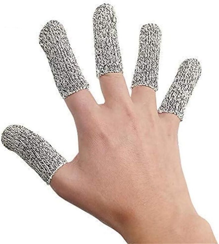 Shining house 5er-Pack Anti-Schnitt-Fingerschutzhandschuhe, widerstandsfähige Fingerschutzhandschuhe