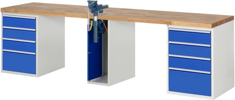 Werkbank 7510A0, B3000xT700xH840mm, 8x Schublade-TA, 1x sskl - RAU