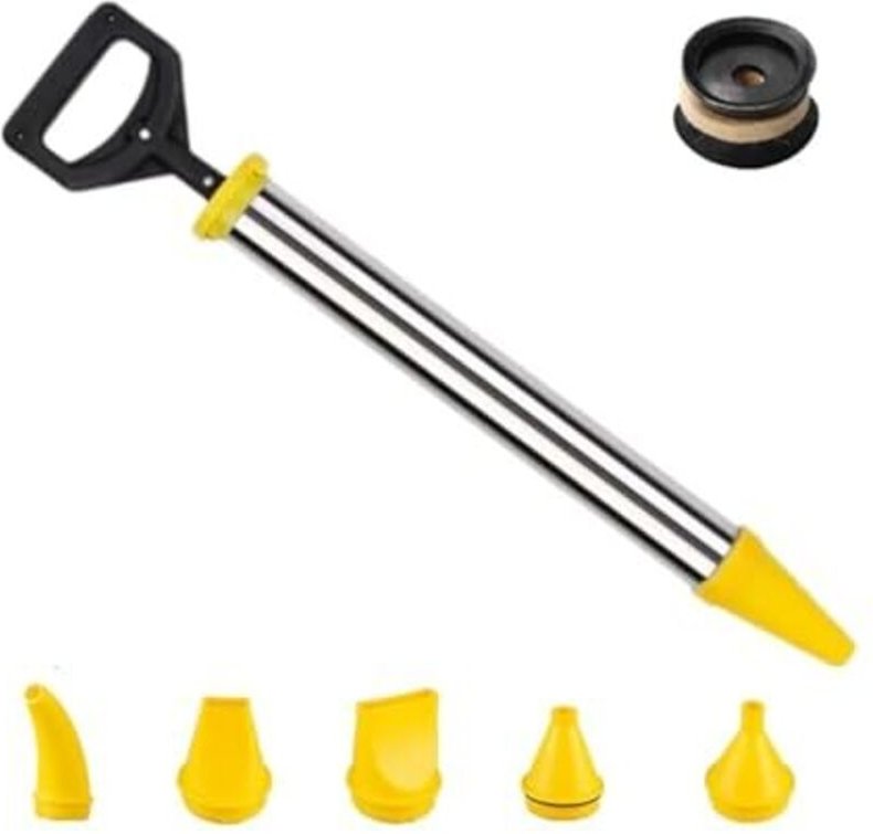 Kartuschenpistole Mörtelpumpe mit 5 Düsen Zementmörtelpistole Mörtelspritze Zementkartuschenpistole, verdickter Edelstah...