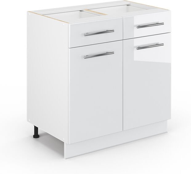 Vicco - Küchenschränke Fame-Line, Weiß Hochglanz, 80 cm ohne Arbeitsplatte