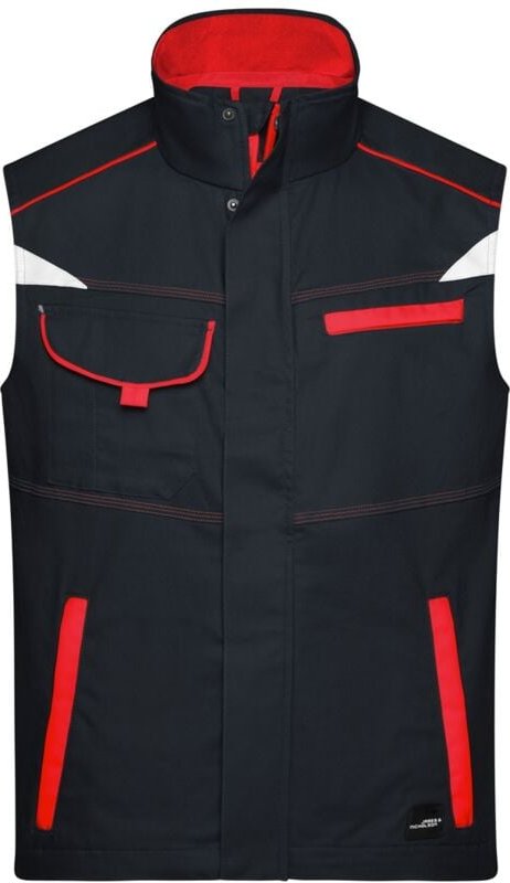 Thumbnail - James & Nicholson Funktionelle Weste im sportlichen Look JN850 Gr. L carbon/red
