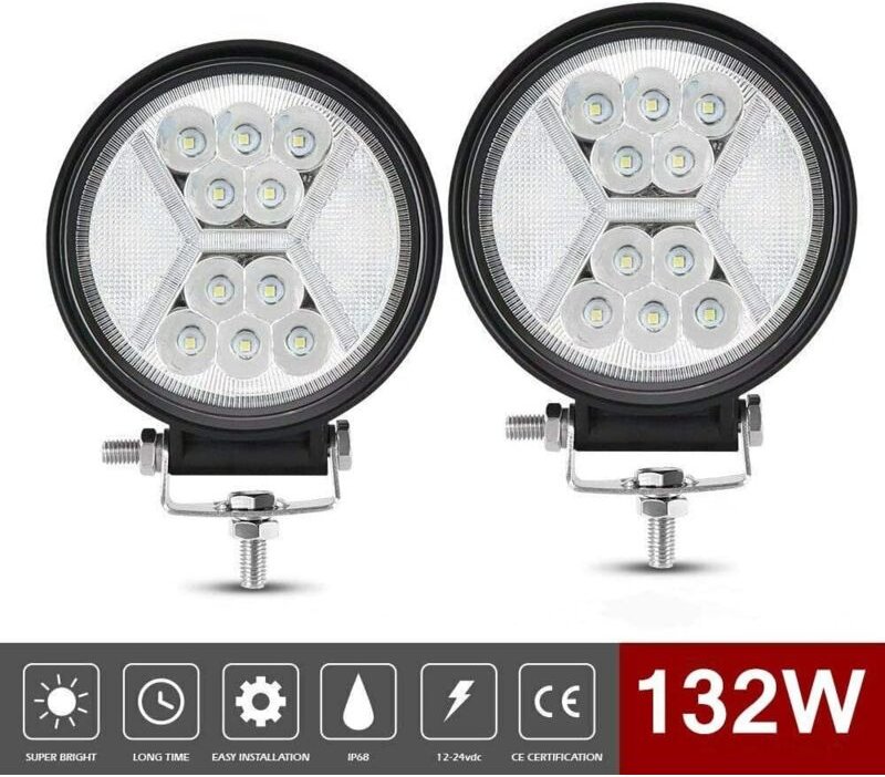 Ymyny 2 stk 12 v LED-Arbeitsscheinwerfer, 132 w, Motorrad-LED-Scheinwerfer, 4x4 LED-Nebelscheinwerfer, LED-Arbeitsschein...