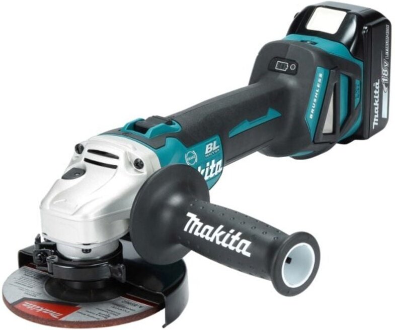 Akku-Winkelschleifer 18V + 3x 18V 5 Ah Akku + Ladegerät DC18RC (DGA513RT3J) - Makita