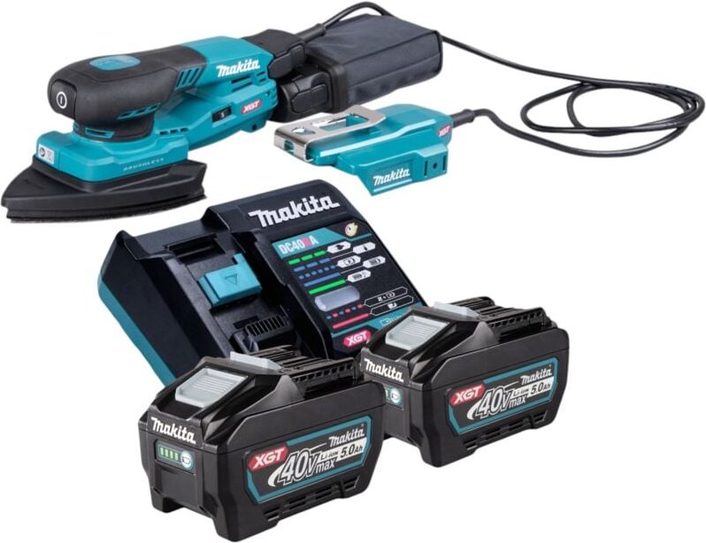 Makita BO 006 CGT201 Akku Deltaschleifer 40 V max. 100 x 150 mm 3,0 mm Hub Brushless + 2x Akku 5,0 Ah + Ladegerät