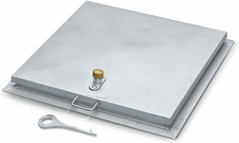 Zarges Brunnenabdeckung, eckig ohne Belüftungskamin aus Edelstahl ohne Isolierung 1000 mm x 800 mm quadratisch