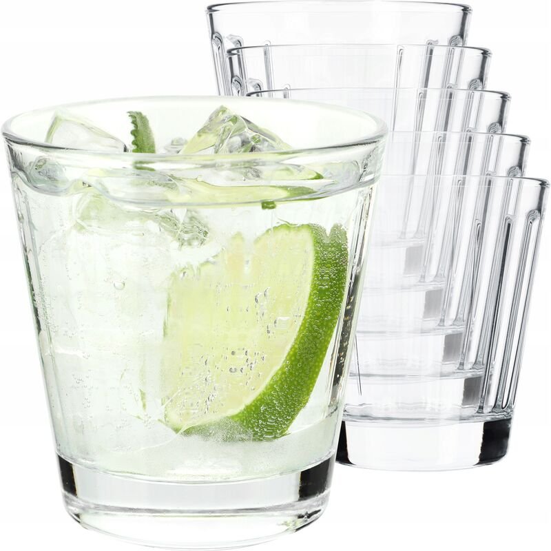 Getränkegläser, Trinkgläser aus Neutrum-Calcium-Glas, 175ml, 6 Stück - Kadax