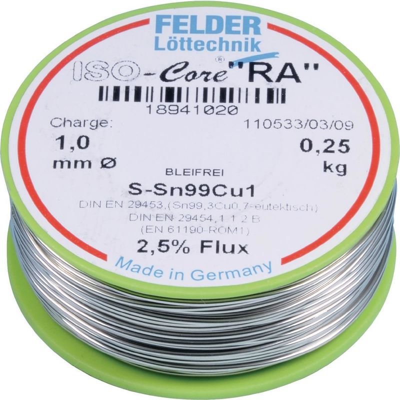 Lötdraht ISO-Core® ra 1,5 mm 250 g S-Sn99Cu1