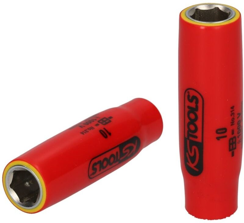 1/4" Stecknuss mit Schutzisolierung, 13mm, lang