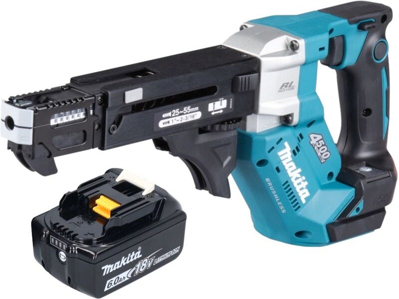 Dfr 552 G1 Akku Magazinschrauber 18 v 25 - 55 mm Brushless + 1x Akku 6,0 Ah - ohne Ladegerät - Makita