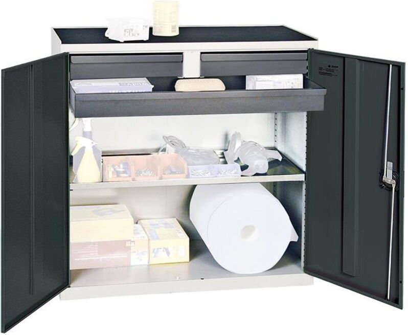 Stumpf - Werkzeug- und Materialschrank 3000, ral 7035/7016, 2 Schubladen 1 Wanne